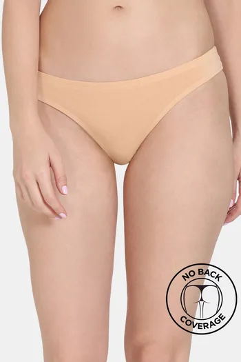 Buy Zivame Low Rise Zero Coverage Thong - Toasted Almond